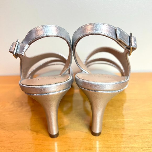 Naturalizer Women Taimi Silver Strappy Dress Sandals Heels Shoes 8.5 NEW‎ - Picture 7 of 13